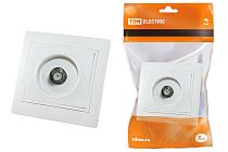 Розетка телевизионная типа F (SAT) белая "Таймыр"  TDM