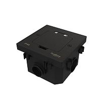 MultiDesk Лючок на 2 модуля IP44 с монтажной коробкой для бетонных полов ЧЁРНЫЙ матовый, тип MDK20