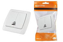 Выключатель 2 кл. с подсветкой 10А белый "Онега"  TDM