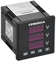 Вольтметр цифровой щитовой трехфазный 72х72мм LED GENERICA IEK Вольтметр цифровой щитовой трехфазный 72х72мм LED GENERICA IEK