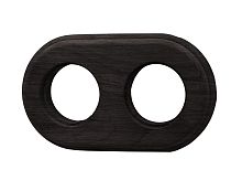 Рамка 2-местная круглая, D95 L165 H10, дерево, черный JANTERA