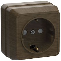 РСш20-3-ОД Розетка 1местная c заземлением и защитными шторками 16А открытое устройство ОКТАВА (дуб) IEK РСш20-3-ОД Розетка 1местная c заземлением и защитными шторками 16А открытое устройство ОКТАВА (дуб) IEK