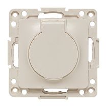 Стокгольм Механизм Розетки 1-местной с/з 16А белый с крышкой и защ. штор. IP44 EKF PROxima