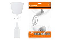 Патрон пластиковый Е27 с подвесом 1 м, белый  TDM