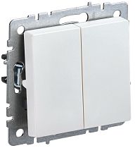 BRITE Выключатель 2-клавишный проходной 10А ВС10-2-6-БрЖ жемчуг  IEK