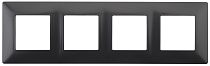 Рамка ЭРА Elegance 14-5004-05 для выключателей и розеток четверная пластик антрацит