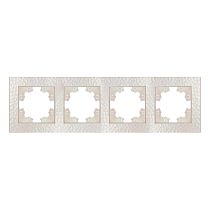 "Афина" Рамка фактурная 4-х местная универсальная жемчуг