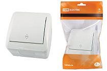 Выключатель на 2 направления 1-кл. открытой установки IP44 10А белый "Селигер"  TDM