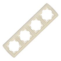 "Маргарита" Рамка 4-х местная горизонтальная сл.кость (ivory)