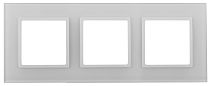 Рамка для розеток и выключателей ЭРА Elegance 14-5103-01 на 3 поста стекло белый