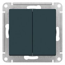 AtlasDesign Изумруд Переключатель 2-клавишный перекрестный, 2 x сх. 7, 10АХ, механизм Systeme Electric (Schneider Electric)