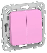 FLITE Выключатель 2-клавишный 10А ВС12-1-0-ФлПр пурпурный IEK