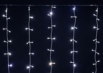 LIGHTING Гирлянда занавес 1,5х1,5м 160 светодиодов белый свет IP20 прозрачный шнур 3м 230В транзит  IEK