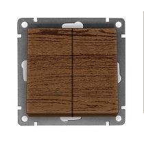 Выключатель двухклавишный UNIVERSAL серия "Афина ", скрытой установки, 10А, 220В, венге (еврослот)