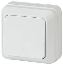 Выключатель Intro Quadro 2-101-01 одноклавишный 10А-250В IP20 ОУ белый
