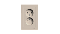 ATLASDESIGN РОЗЕТКА двойная без заземления со шторками,16А, в сборе, ПЕСОЧНЫЙ Systeme Electric (Schneider Electric)