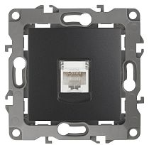Розетка ЭРА 12 12-3107-05 RJ45 антрацит интернет