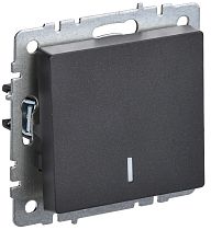 BRITE Выключатель 1-клавишный с индикацией 10А ВС10-1-1-БрЧ черный  IEK