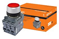 Кнопка с фиксацией MP2-21R(LED) в сборе d22мм/24В 1з+1р красная  TDM