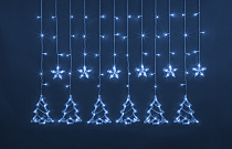 Гирлянда Navigator 95 125 NGF-D033-03 (бахрома звезды и елочки Blue 2.5*1м IP20)