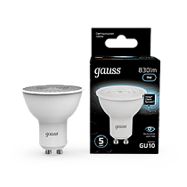Лампа светодиодная Gauss MR16 9Вт 830lm 4100K GU10 Лампа светодиодная Gauss MR16 9Вт 830lm 4100K GU10