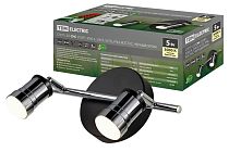 Спот LED СНС 2х5Вт, 3000 K, 230 В, 50 Гц, IP44, Костус, черный/хром  TDM