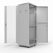 Шкаф напольный 19" серии Standart 22U 600х1000мм, передняя дверь стекло, задняя дверь металл, RAL 7035 (состоит из 3 частей) REXANT