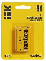 Батарейка щелочная Alkaline 6LR61 9V (1шт/блистер)  IEK