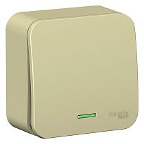 Blanca открытая установка с изолированной пластиной Бежевый Переключатель 1 клавишный (cх.6) с подсветкой 10А Systeme Electric (Schneider Electric)