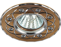 Светильник встраиваемый аллюминевый ЭРА KL40 SL/GD/1 литой MR16,12V/220V, 50W  золото/серебр