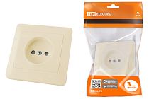 Розетка 2П с защ. шт. 10А 250В сл. кость "Ильмень"  TDM