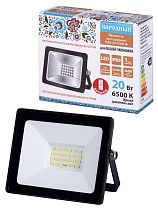 Прожектор светодиодный СДО-04-020Н-Ф (с фотореле) 20 Вт, 6500 К, IP65, черный, Народный TDM