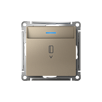 AtlasDesign Шампань Выключатель карточный с подсветкой, 10А, без задержки отключения, механизм Systeme Electric (Schneider Electric)