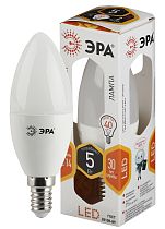 Лампа светодиодная ЭРА STD LED B35-5W-827-E14 свеча теплый белый свет Лампа светодиодная ЭРА STD LED B35-5W-827-E14 свеча теплый белый свет