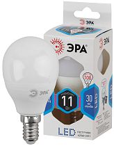 Лампа светодиодная ЭРА STD LED P45-11W-840-E14 шар нейтральный белый свет