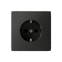 ARTGALLERY РОЗЕТКА с заземлением со шторками, 16А, механизм, быстрозажим. клем., БАЗАЛЬТ