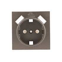 Валенсия лицевая панель розетки 1-местной с/з 16А графит с защ. штор. с 2 USB 2,1А EKF PROxima