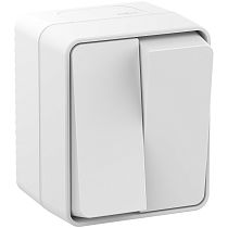 AtlasDesign Profi IP54 О/У 2-клавишный ВЫКЛЮЧАТЕЛЬ 10 АХ, БЕЛЫЙ, Россия Systeme Electric (Schneider Electric)