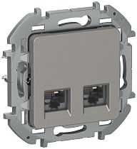 IEKINSPIRIA Розетка компьютерная двойная RJ45 категория 5Е UTP 6731271 дымчатый IEK