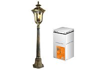 Светильник садово-парковый "Париж" 1х60 Вт, столб H1150 мм, алюм., прозрачное/бронза, Е27,  TDM