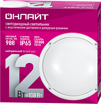 Светильник ОНЛАЙТ 90 068 OBL-R1-12-4K-WH-IP65-LED-SNRV1
