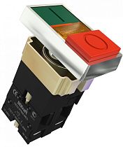 Переключатель  I-O PPBB ?22 мм Цвет:ЗЕЛЕНЫЙ-КРАСНЫЙ неон 2 DEKraft