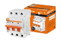 Выключатель автоматический  ВА47-60 3Р 10А 6кА х-ка С  TDM