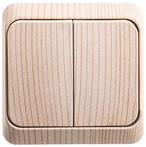 ЭТЮД открытая установка Сосна Выключатель 2 клавишный  (сх. 5) Systeme Electric (Schneider Electric)