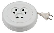 Удлинитель электрический ЭРА без заземления 3 розетки 3м, ШВВП, 2x0.75, 6А (УХ6-103), Белый, UR(6)-3