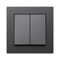 AtlasDesign Базальт Выключатель 2-клавишный, сх.5, 10АХ, в сборе Systeme Electric (Schneider Electric)