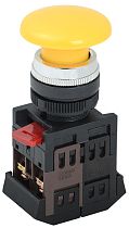Кнопка AEА-22 "Грибок" желтый d22мм 1з+1р  IEK