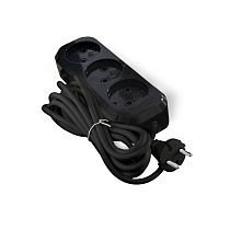 Удлинитель бытовой  Е-203 ПВС 2*0,75 3 гнезда 3м черный UNIVERSAL