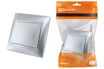 Розетка 2П+З 16А 250В IP44 с защ. шт. с крышкой серебр. металлик "Лама"  TDM