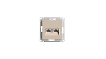 AtlasDesign Розетка двойная компьютерная RJ45+RJ45, кат.5E, механизм, ПЕСОЧНЫЙ Systeme Electric (Schneider Electric)